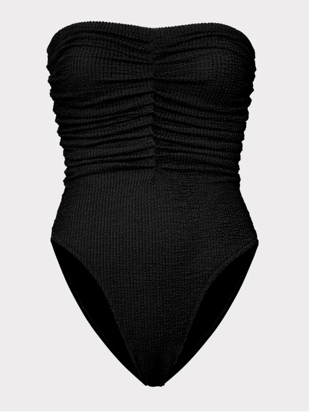 Milly Black Strapless Ruched One-Piece